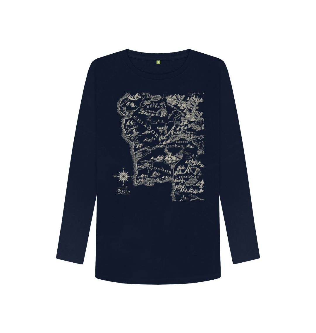 Navy Blue Realm of MIDDLE-EARTH\u2122 Women's Long Sleeved T-Shirt