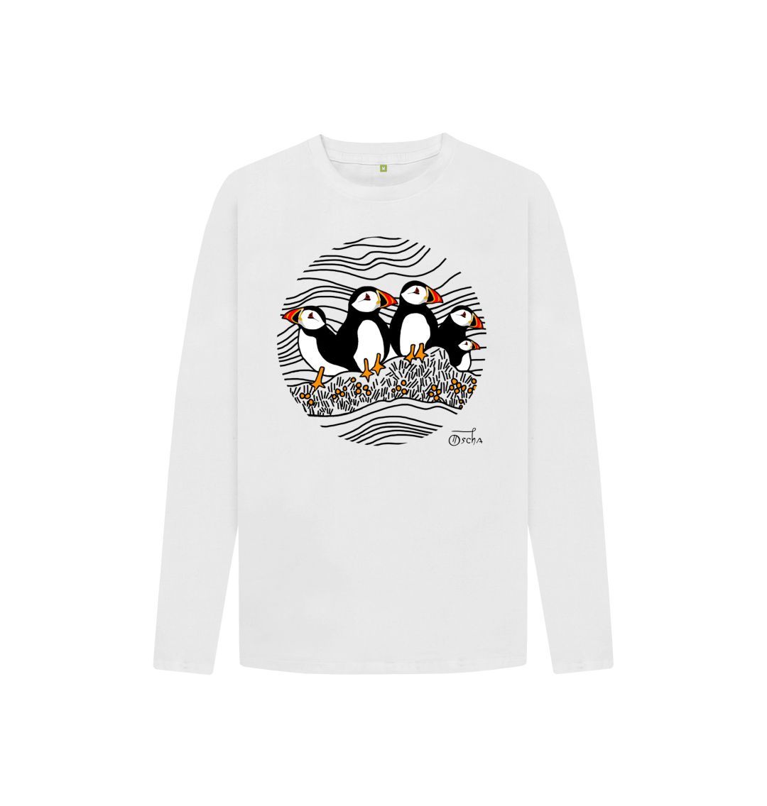 White Puffins Circus Kids Long Sleeved T-shirt