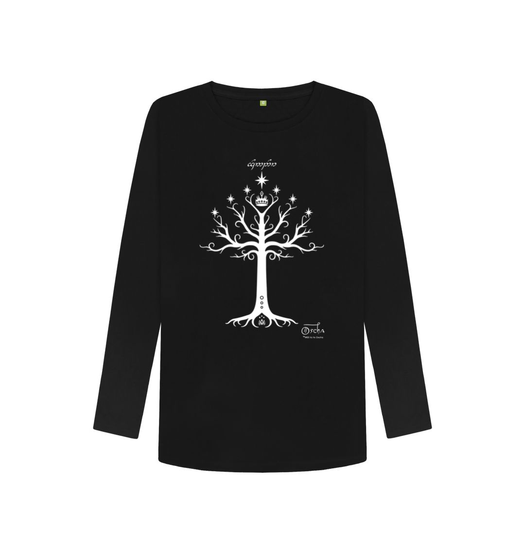 Black Tree of GONDOR\u2122  Women's Long Sleeved T-Shirt