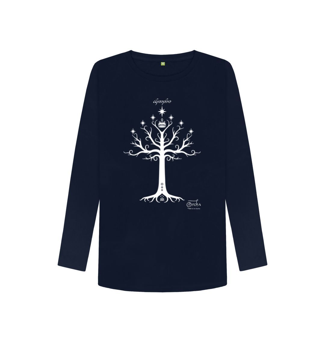 Navy Blue Tree of GONDOR\u2122  Women's Long Sleeved T-Shirt