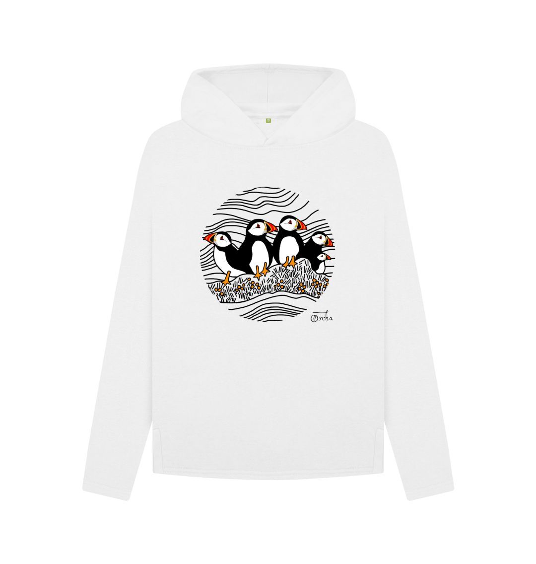 White Puffins Circus Relaxed Fit Hoodie