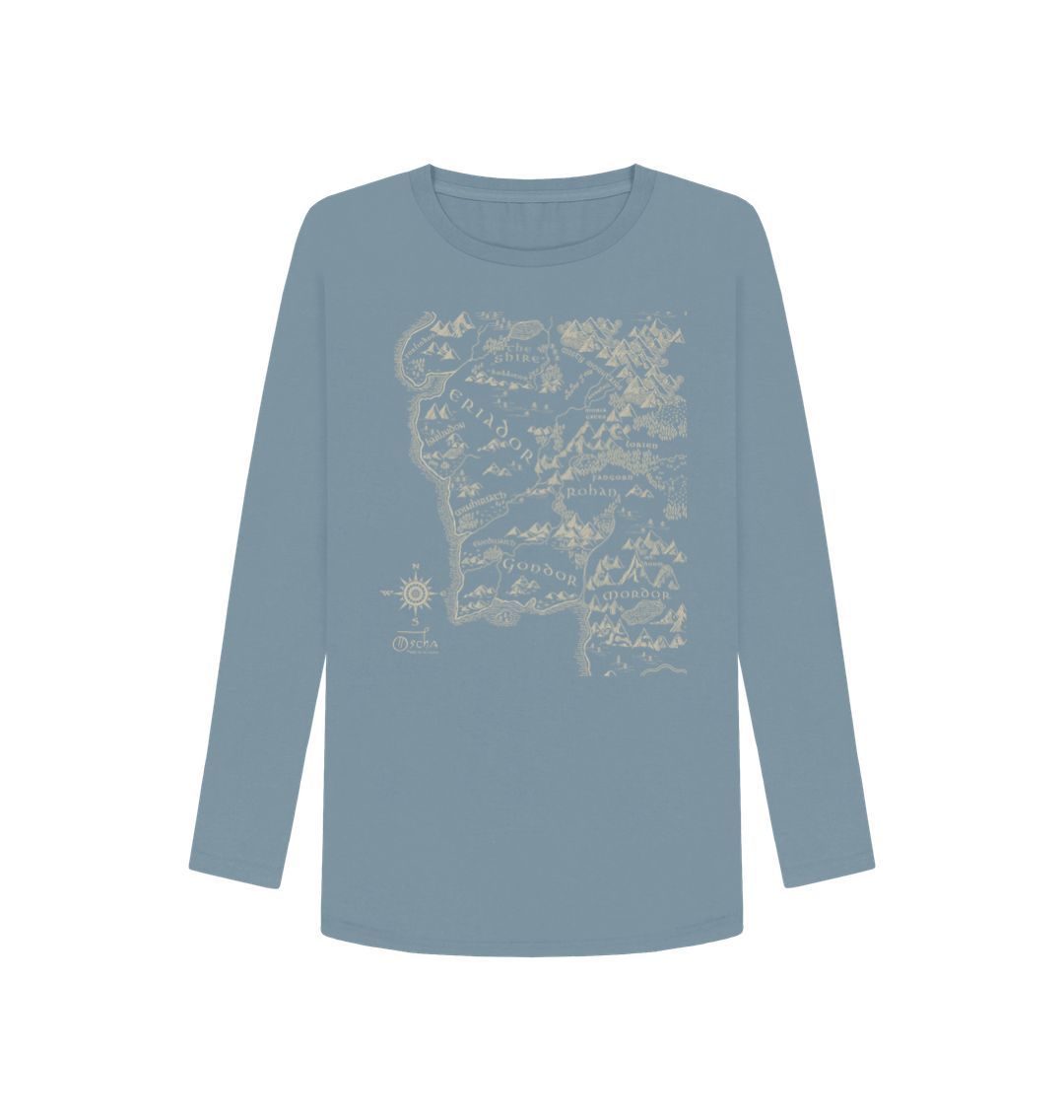 Stone Blue Realm of MIDDLE-EARTH\u2122 Women's Long Sleeved T-Shirt