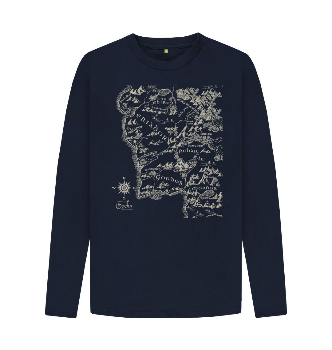 Navy Blue Realm of MIDDLE-EARTH\u2122 Long Sleeved T-Shirt
