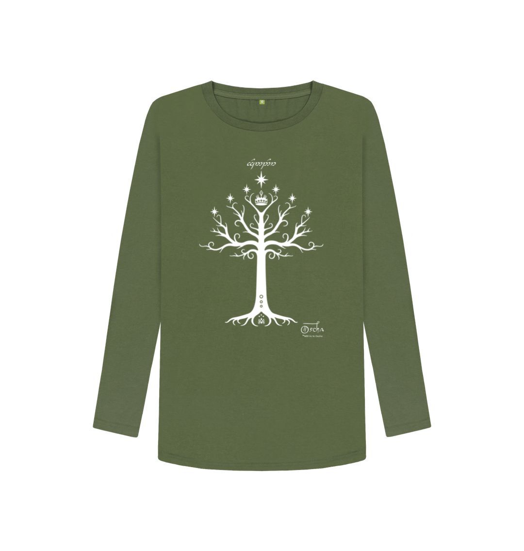 Khaki Tree of GONDOR\u2122  Women's Long Sleeved T-Shirt